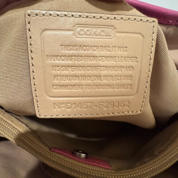 👜 Coach Peyton Leather Drawstring Carryall Bag Pomegranate - Picture 12 of 12